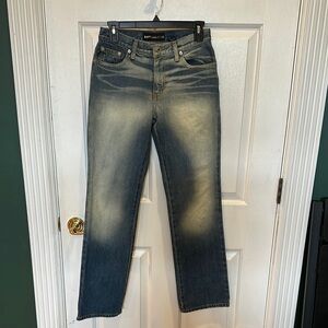 Express Women’s Boot Cut Low Rise Faded Blue Jeans